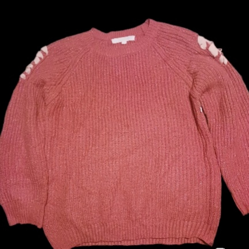 First Sight coral knitted sweater